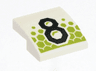 Slope, Curved 2 x 2 x 2/3 with Black Geometric Number 8 and Lime Hexagons Pattern