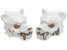 Minifigure, Headgear Mask Tiger with White and Copper Fangs and Medium Lavender Scar and Sinew Patches Pattern