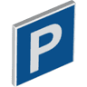 Road Sign 2 x 2 Square with Open O Clip with Parking Pattern