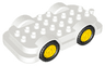 Duplo Car Base 4 x 8 with Yellow Wheels with Black Tires