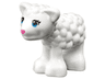 Sheep, Baby Lamb, Mini Doll Style with Dark Azure Eyes, Dark Pink Nose and Black Eyelashes Pattern