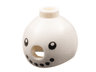 Minifigure, Headgear Head Cover, Costume Snowman with Black Coal Eyes and Mouth Pattern