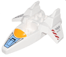 Duplo Spaceship Body with Fins and Engines with Bright Light Orange Windscreen, Red Danger Stripes and Dark Bluish Gray 'SC-XL15' Pattern