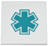 Tile 4 x 4 with Dark Turquoise EMT Star of Life Pattern