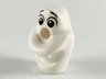 Minifigure, Head, Modified Olaf with Black Raised Eyebrows and Large Eyes Looking Right Pattern