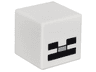 Minifigure, Head, Modified Cube with Pixelated Black Eyes, Light Bluish Gray Nose, and Black Mouth Pattern (Minecraft Skeleton)