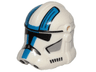 Minifigure, Headgear Helmet SW Clone Trooper (Phase 2) with Holes with Black Visor and Blue, Light Bluish Gray, and Black 501st Legion Markings Pattern