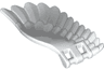 Wing 4 x 7 Right with Feathers and Bar Handles