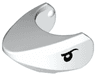 Shark Head with Rounded Nose with Black Eyes with White Partial Circle Glints Pattern