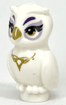 Owl, Mini Doll Style with Gold Beak, Eyes, and Necklace, Dark Purple Eyebrows, Lavender Eye Shadow Pattern (Elves Nascha)