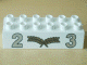 Duplo, Brick 2 x 6 with Silver Numbers 2 and 3 with Center Gold Laurels Pattern
