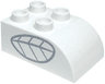 Duplo, Brick 2 x 3 Slope Curved with Dark Bluish Gray Wing / Leaf Pattern on Both Sides