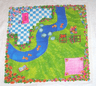 Belville Cloth Playmat 49cm x 49cm with Flowers, Grass, Stream, Tile Patio, Picnic Blanket, and Book Pattern