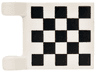 Flag 2 x 2 Square with Flat Edge with Checkered Pattern on Both Sides, Black Corners (Printed)