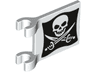 Flag 2 x 2 Square with Flat Edge with Skull and Crossed Cutlasses (Jolly Roger) Pattern on Both Sides