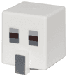 Minifigure, Head, Modified Cube Tall with Raised Rectangle with Pixelated Light Bluish Gray, Dark Brown, and Dark Bluish Gray Eyes, and Dark Bluish Gray Nose Pattern (Minecraft Legends Skeleton)