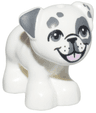 Dog, Friends Style, Pug, Standing with Black Nose, Dark Bluish Gray Ears, Eyes and Spots and Bright Pink Tongue Pattern (Juno)