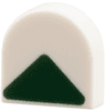 Tile, Round 1 x 1 Half Circle Extended with Dark Green Triangle Pattern