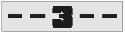 Tile 1 x 4 with '- - 3 - -' Pattern