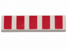 Tile 1 x 4 with 5 Red Wide Stripes Pattern
