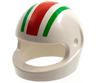 Minifigure, Headgear Helmet Motorcycle (Standard) with Red and Green Stripes Pattern