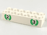 Brick 2 x 6 with Black Number 2 and Number 3, Green Laurels Pattern