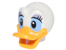 Minifigure, Head, Modified Duck with Bright Light Orange Bill, Eyelashes and Lavender Eye Shadow Pattern (Daisy)