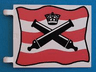 Flag 6 x 5 with Crossed Cannons over Red Stripes Pattern