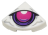 Tile, Round 1 x 1 Quarter with Magenta and Dark Purple Eye and Light Bluish Gray Lines Pattern