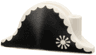 Minifigure, Headgear Hat, Pirate Bicorne with Cockade on Black Scalloped Background Pattern