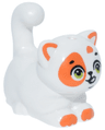 Cat, Friends Style, Large, Sitting with Orange Markings and Paws, Lime Eyes, Open Mouth with Bright Pink Tongue Pattern (Churro)