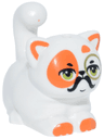 Cat, Friends Style, Large, Sitting with Orange Markings and Paws, Lime Eyes, Black Moustache and Gold Monocle Pattern (Churro, Magician Costume)