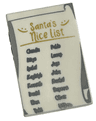 Tile 2 x 3 with Gold 'Santa's Nice List' and Black Names Pattern