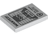 Tile 2 x 3 with Black 'WANTED!' and Dark Bluish Gray Minifigure with '604-19' Pattern