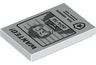Tile 2 x 3 with Black 'WANTED!' and Dark Bluish Gray Minifigure with '604-16' Pattern