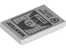 Tile 2 x 3 with Black 'WANTED!' and Dark Bluish Gray Minifigure with '604-17' Pattern
