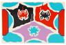 Tile 2 x 3 with Spiders on Black, Medium Azure, Medium Lavender and Red Spider Web Pattern