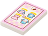 Tile 2 x 3 with Clothing Ad, Bright Pink and Dark red Border, Medium Azure and Yellow Garments Pattern