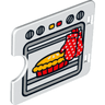Duplo Door / Window Pane 1 x 4 x 3 with Semi Oval Cutout with Pie Baking in Oven Pattern