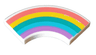Tile, Round Corner 2 x 2 Macaroni with Coral, Yellow, Dark Turquoise, Medium Azure, and Medium Lavender Rainbow Pattern