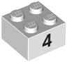 Brick 2 x 2 with Black Number 4 Pattern