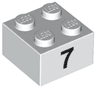 Brick 2 x 2 with Black Number 7 Pattern