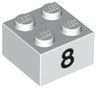 Brick 2 x 2 with Black Number 8 Pattern