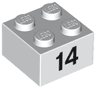 Brick 2 x 2 with Black Number 14 Pattern