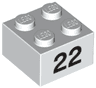 Brick 2 x 2 with Black Number 22 Pattern