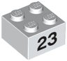 Brick 2 x 2 with Black Number 23 Pattern