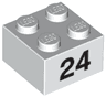 Brick 2 x 2 with Black Number 24 Pattern