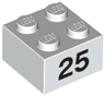 Brick 2 x 2 with Black Number 25 Pattern