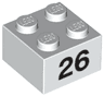 Brick 2 x 2 with Black Number 26 Pattern