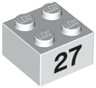 Brick 2 x 2 with Black Number 27 Pattern